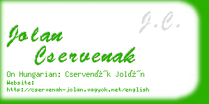 jolan cservenak business card